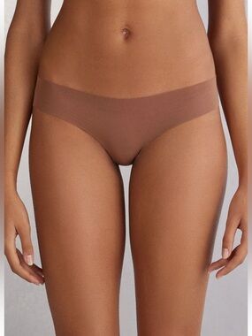 Intimissimi Seamless Cotton Brazilian Briefs - Brown